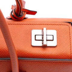 Saffiano Cuir Turnlock Twin Satchel