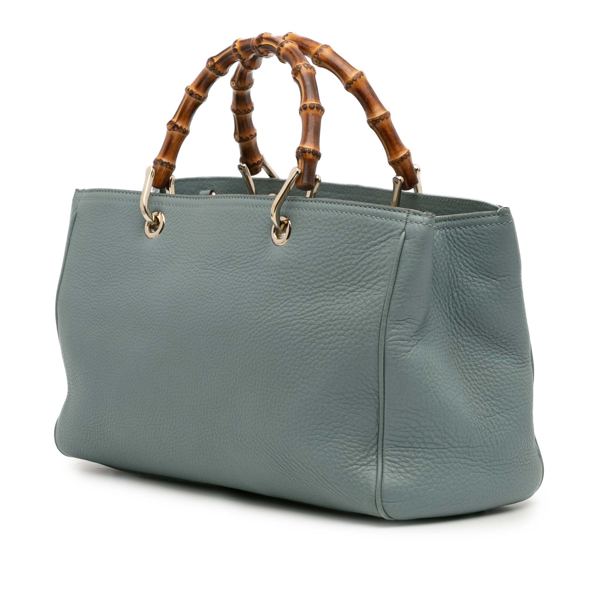 Medium Calfskin Bamboo Shopper Satchel