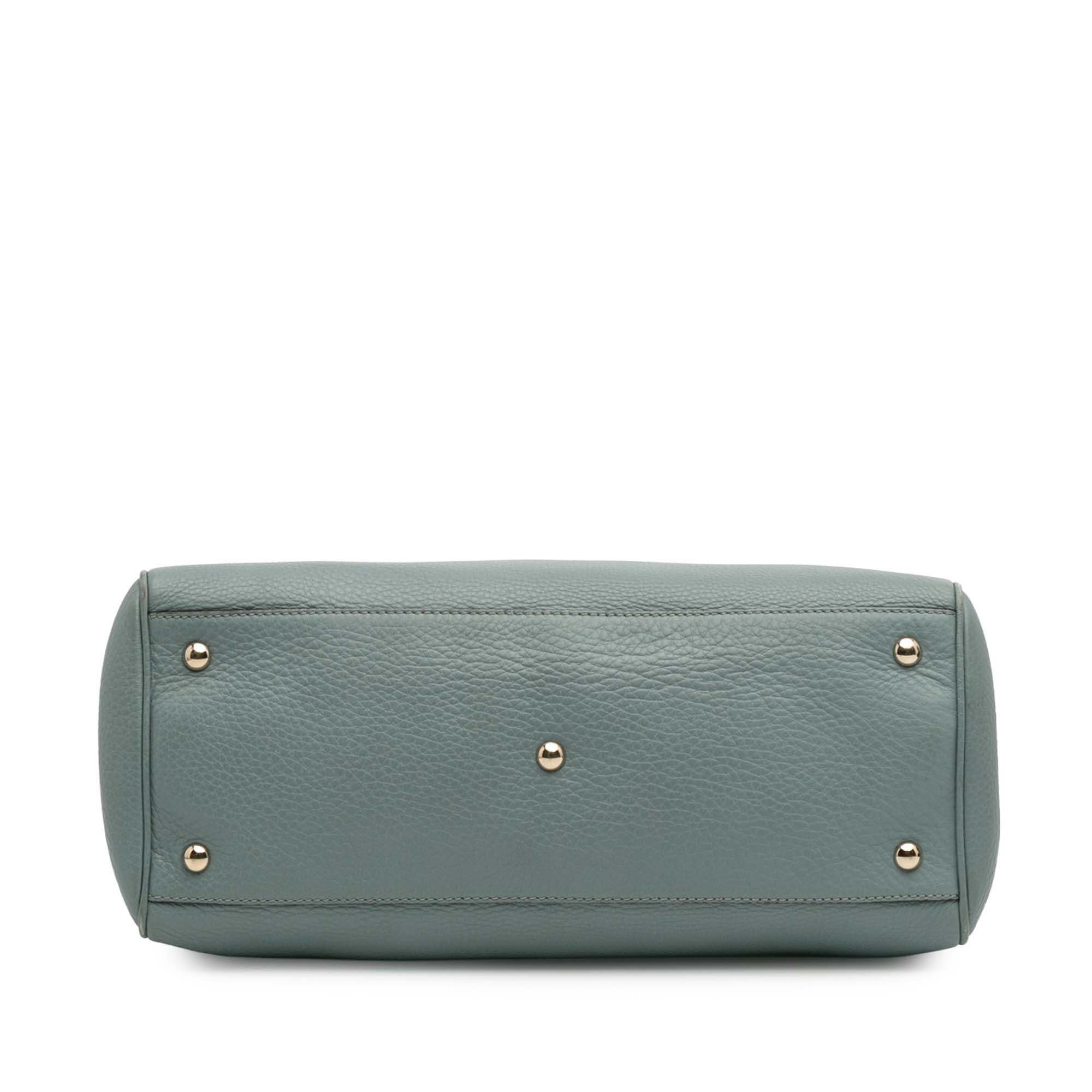 Medium Calfskin Bamboo Shopper Satchel
