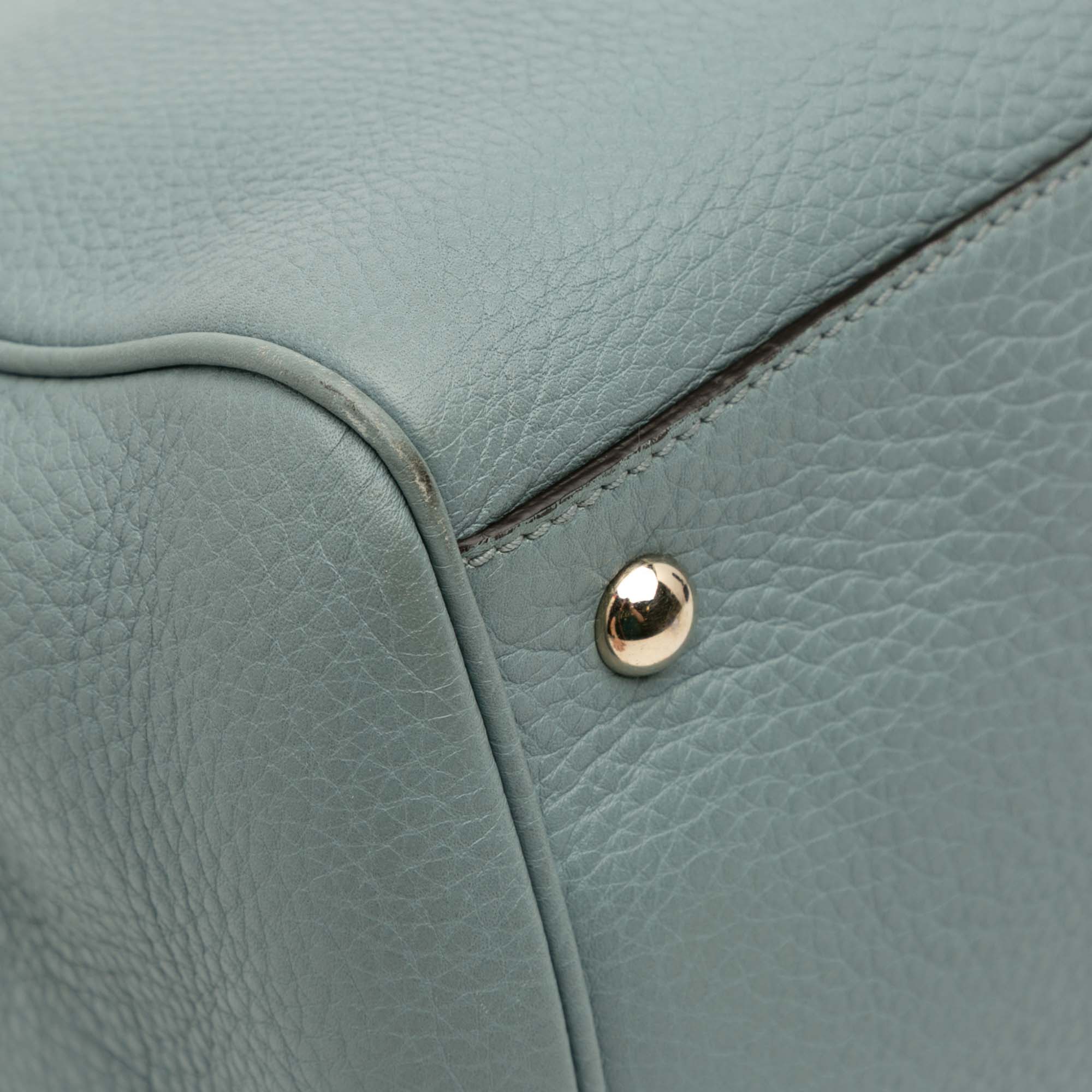 Medium Calfskin Bamboo Shopper Satchel