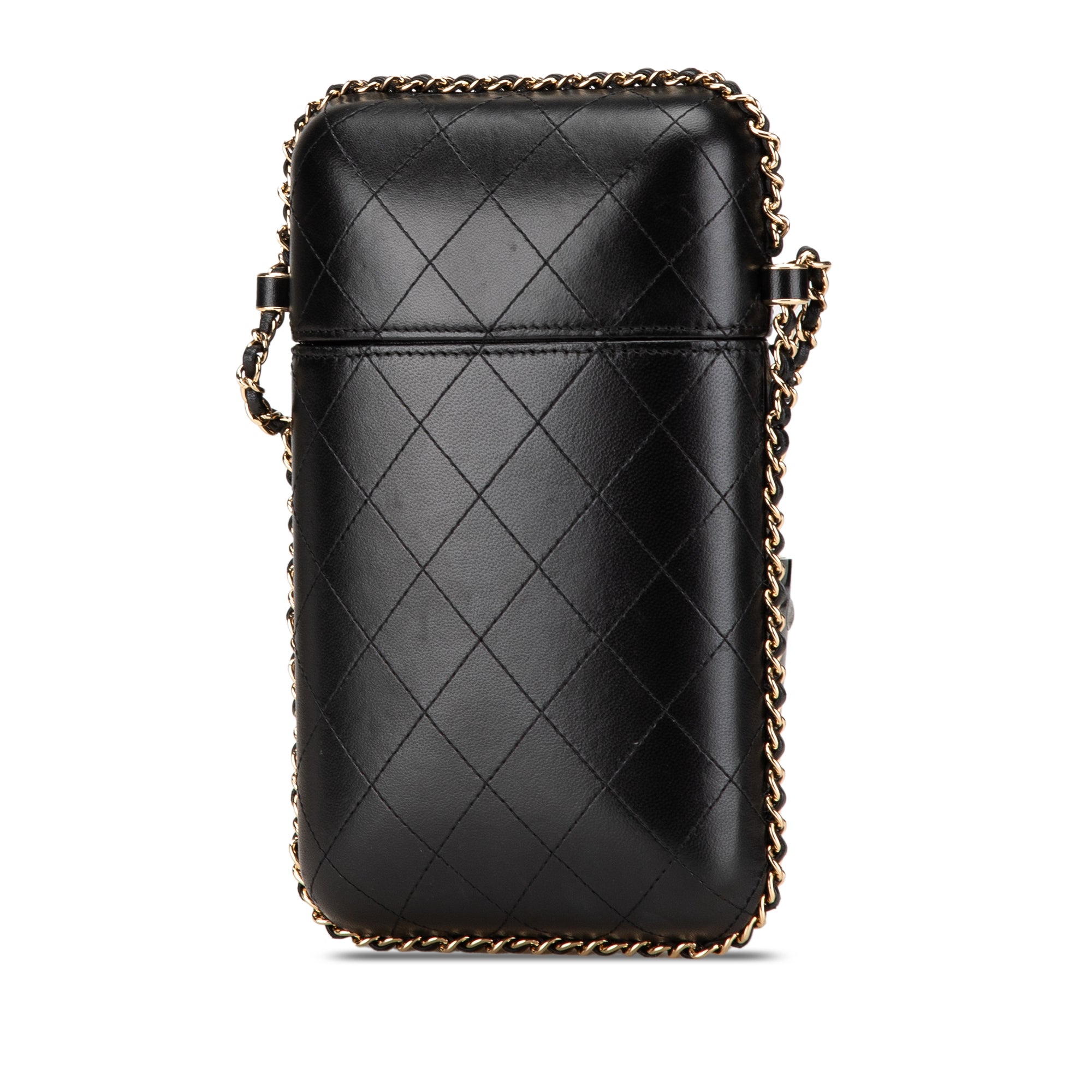 CC Quilted Lambskin Chain Around Phone Holder