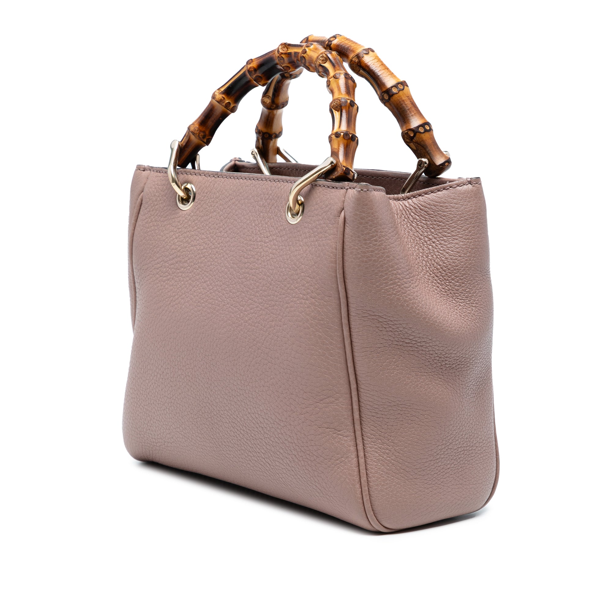 Mini Calfskin Bamboo Shopper Satchel