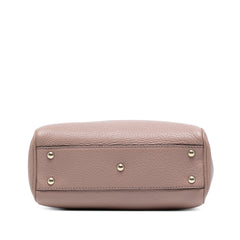 Mini Calfskin Bamboo Shopper Satchel