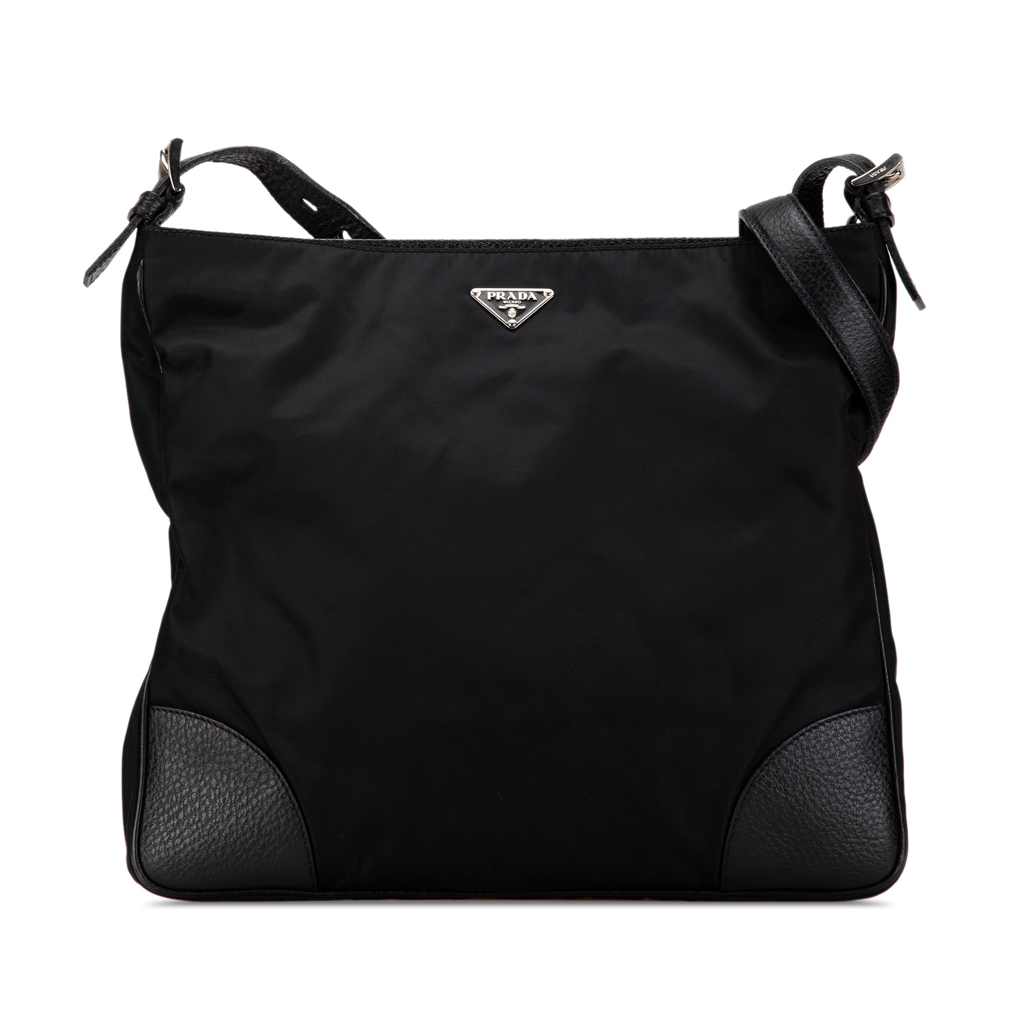 Vitello Daino Trimmed Tessuto Zip Top Crossbody