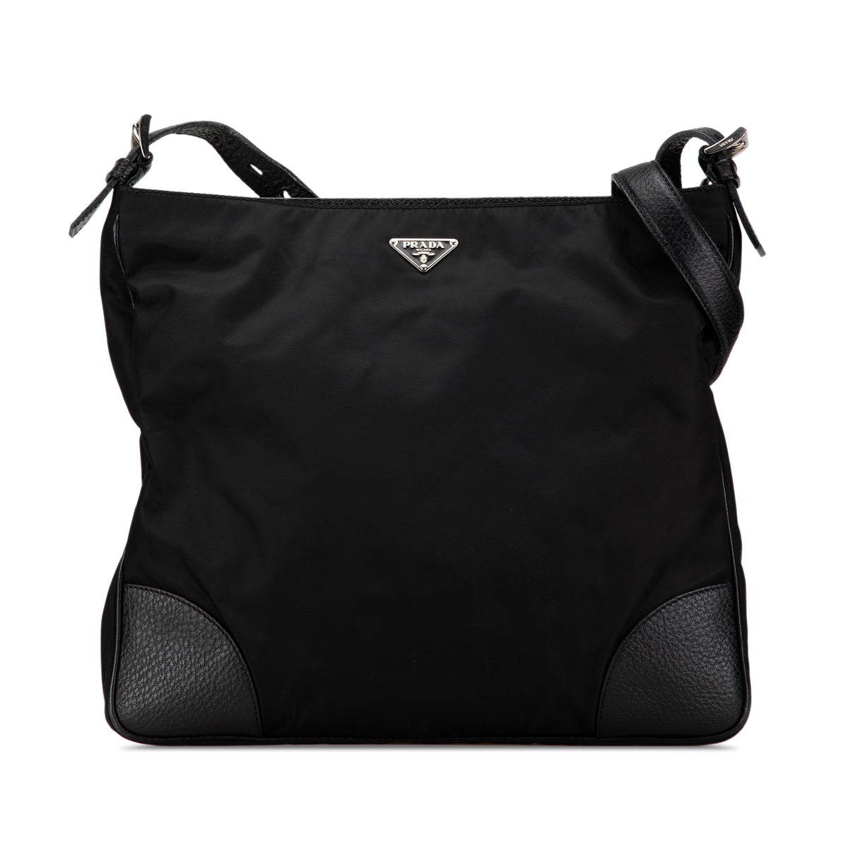 Vitello Daino Trimmed Tessuto Zip Top Crossbody