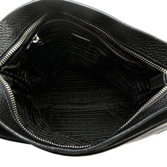 Vitello Daino Trimmed Tessuto Zip Top Crossbody