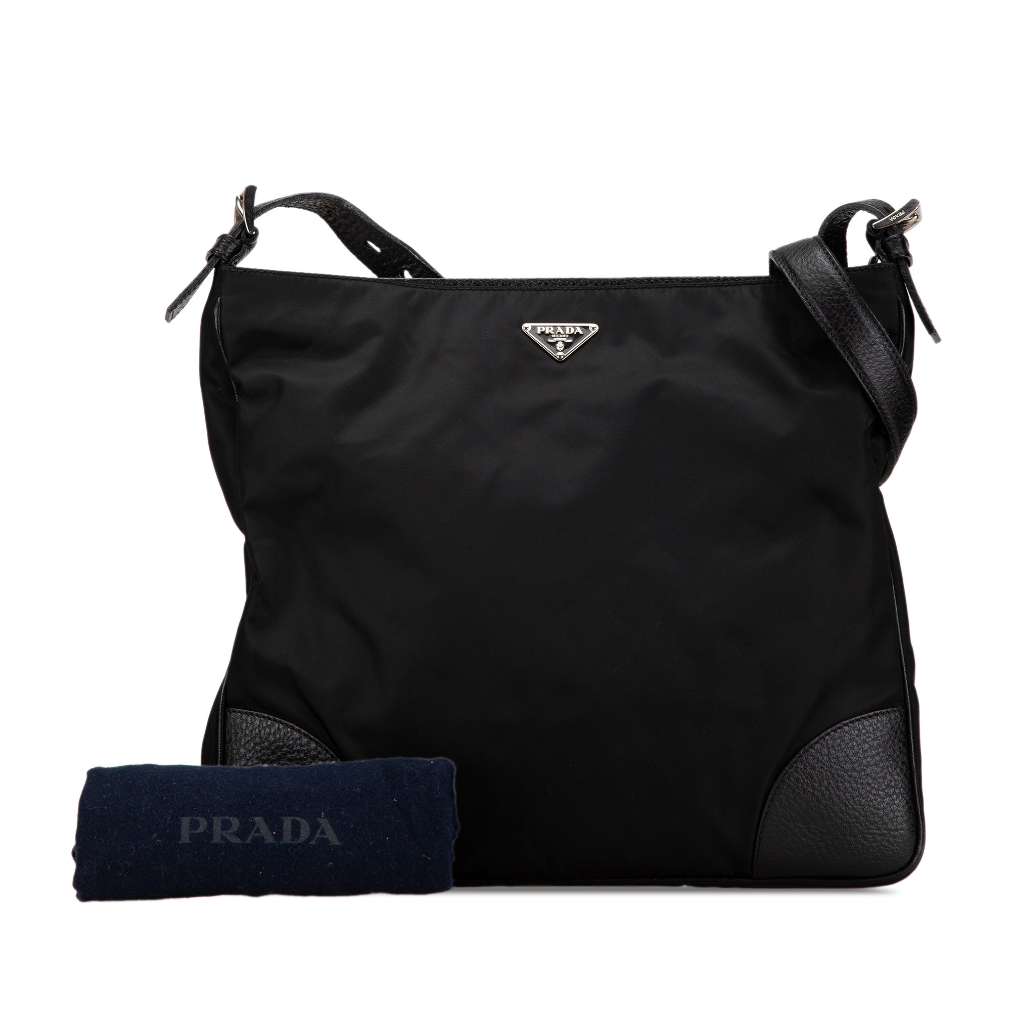Vitello Daino Trimmed Tessuto Zip Top Crossbody