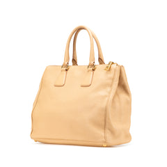 Large Vitello Daino Double Zip Tote