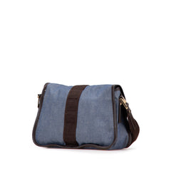 Zucca Trimmed Denim Buckle Flap Bag