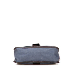Zucca Trimmed Denim Buckle Flap Bag