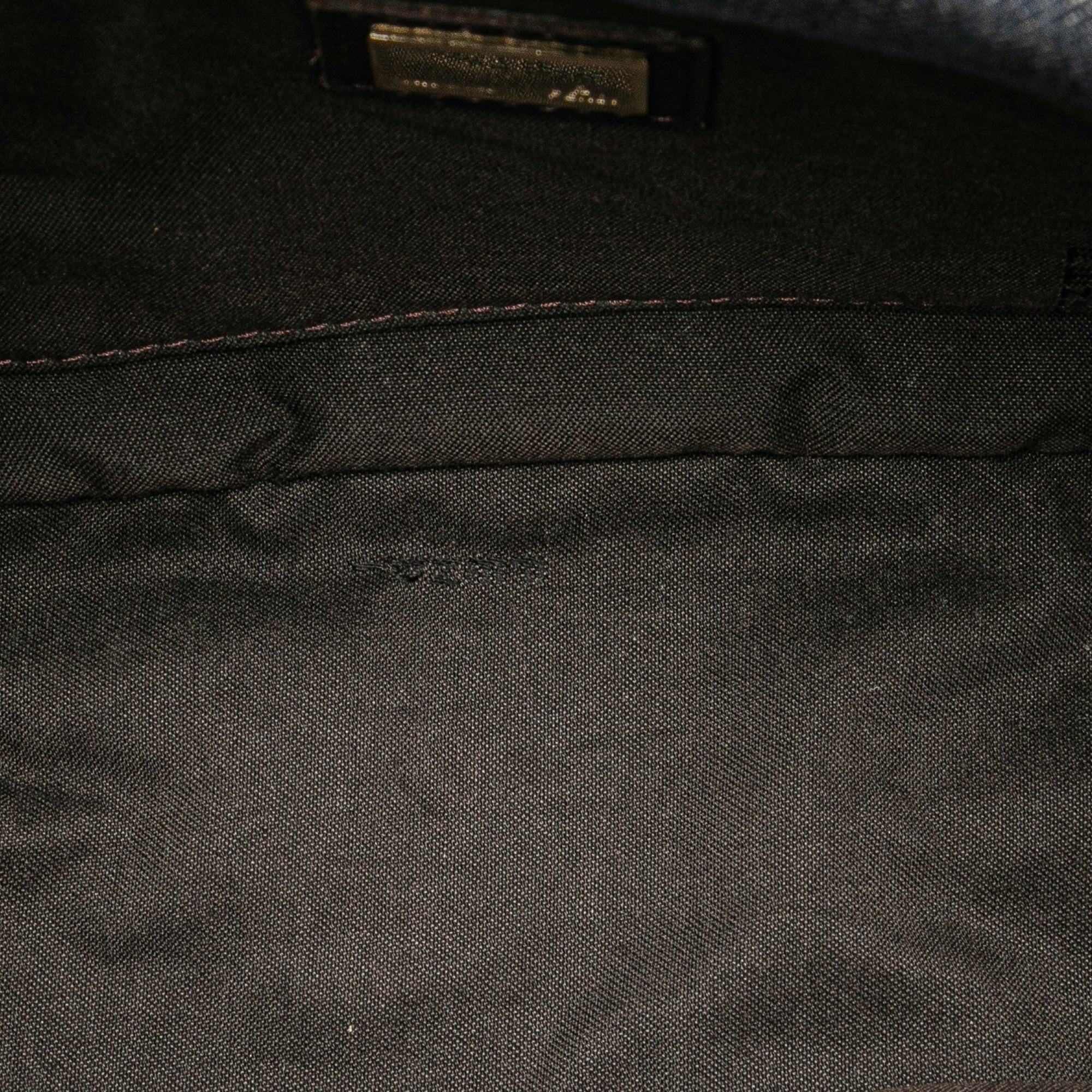 Zucca Trimmed Denim Buckle Flap Bag