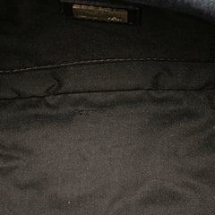 Zucca Trimmed Denim Buckle Flap Bag