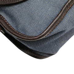 Zucca Trimmed Denim Buckle Flap Bag