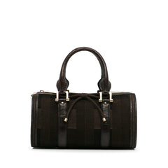 Leather Trimmed Canvas Boston Bag_0