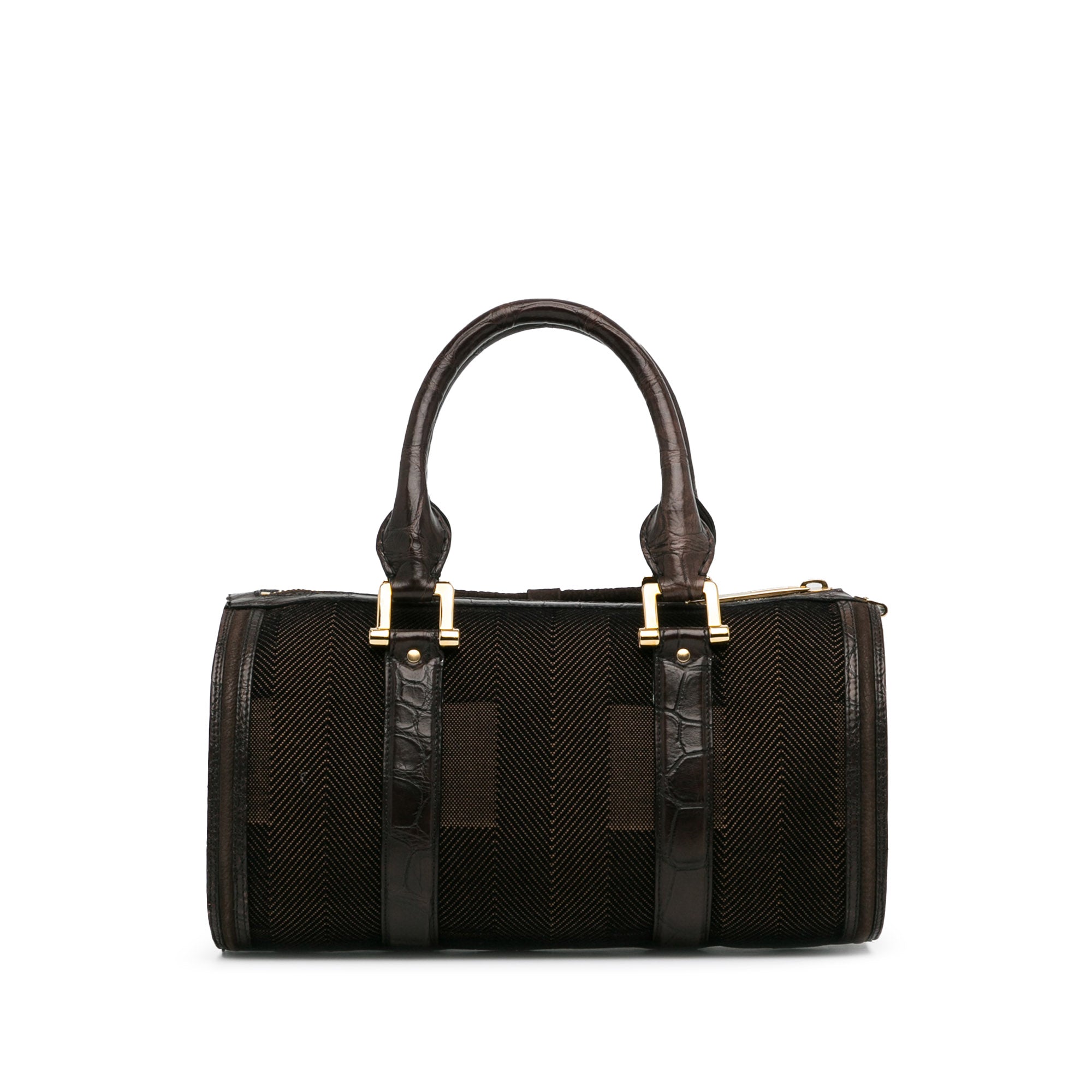 Leather Trimmed Canvas Boston Bag_2