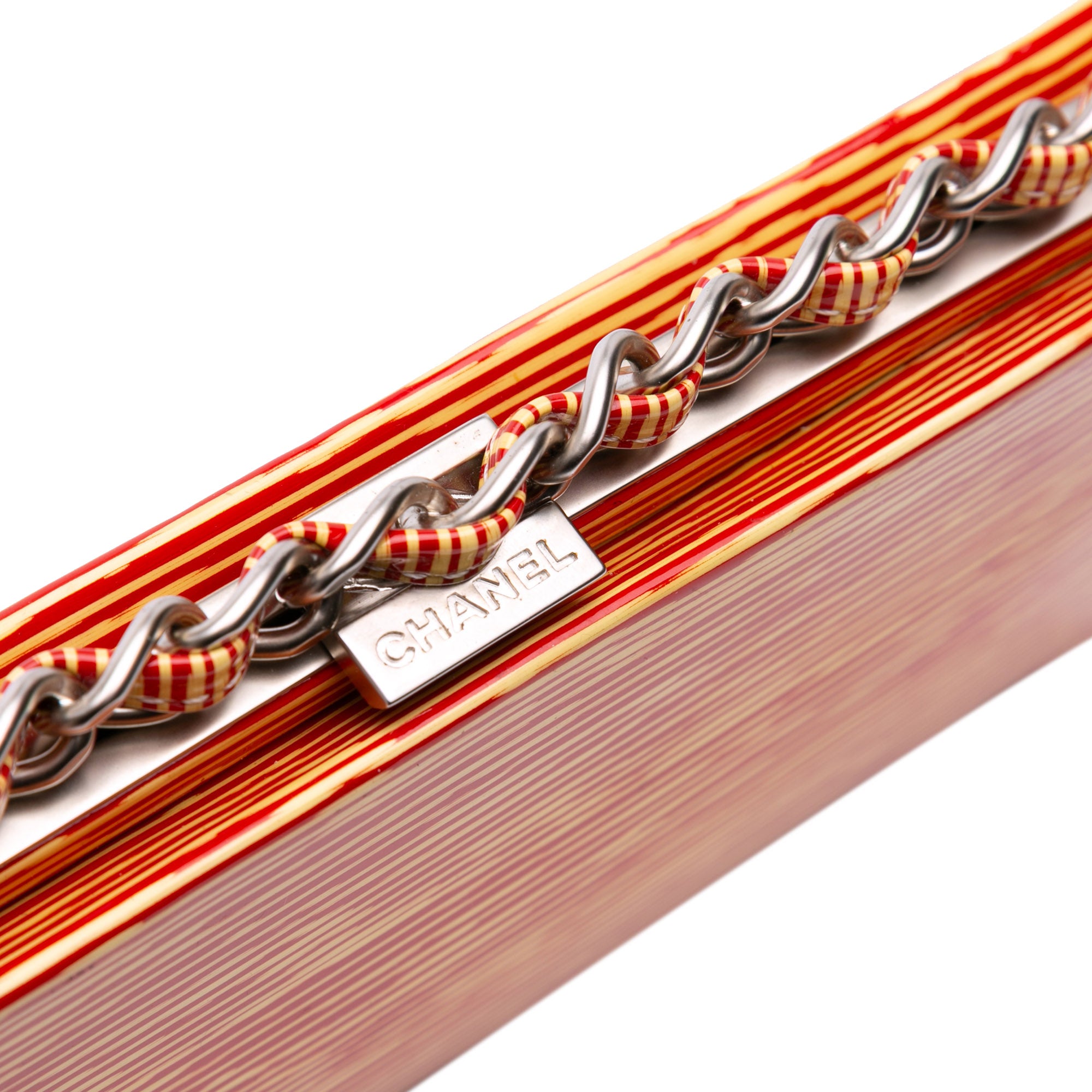 CC Patent Striped Chain Around Clutch