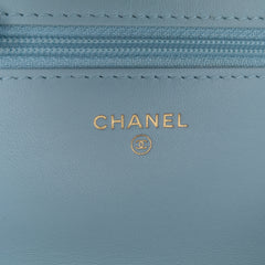 CC Lambskin Pearl Wallet On Chain