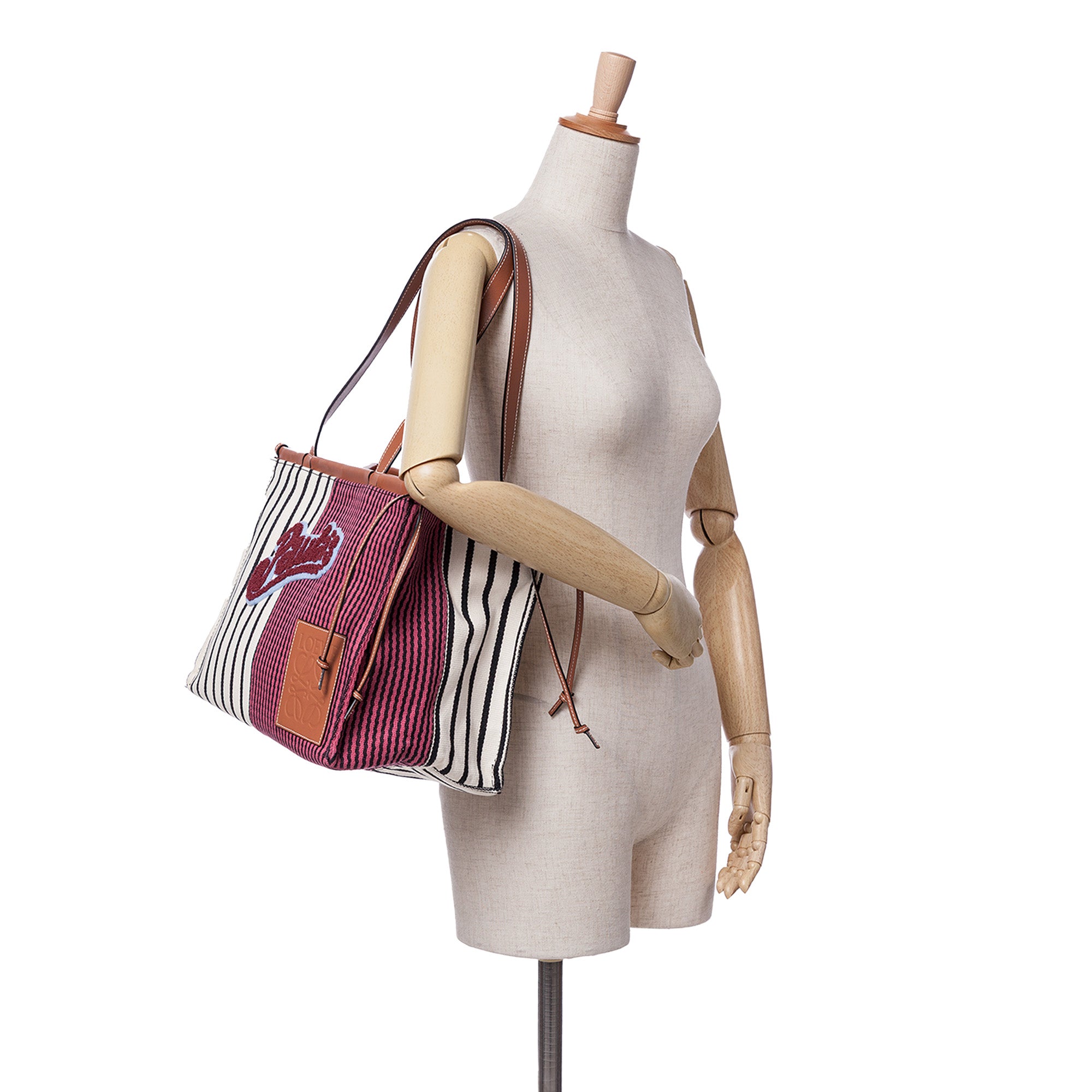 Paulas Ibiza Large Canvas Stripes Cushion Tote