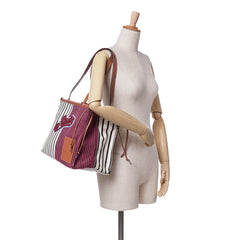 Paulas Ibiza Large Canvas Stripes Cushion Tote
