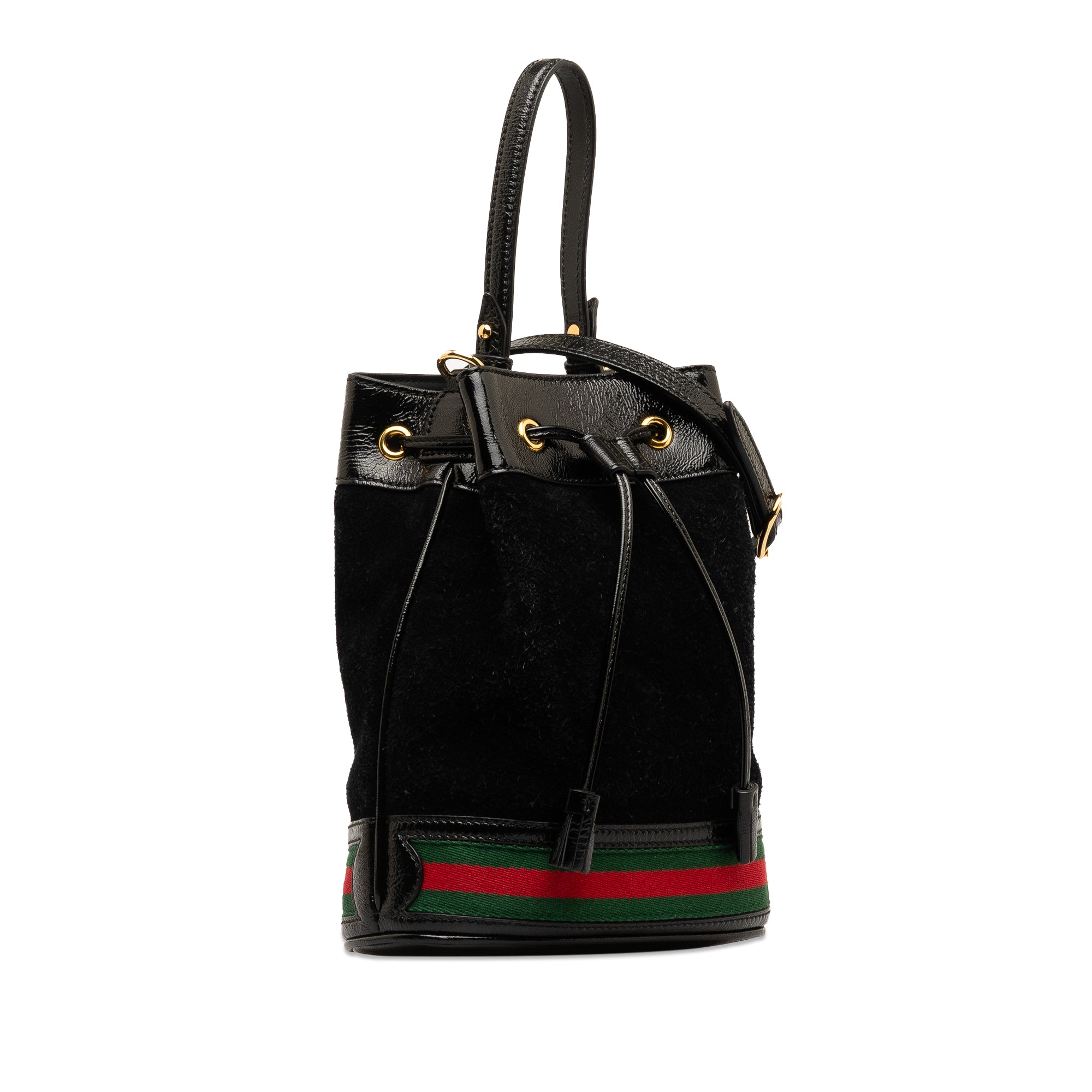 Suede Ophidia Web Bucket Bag