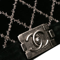 Medium Quilted Velvet Wild Stitch Boy Flap