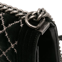 Medium Quilted Velvet Wild Stitch Boy Flap