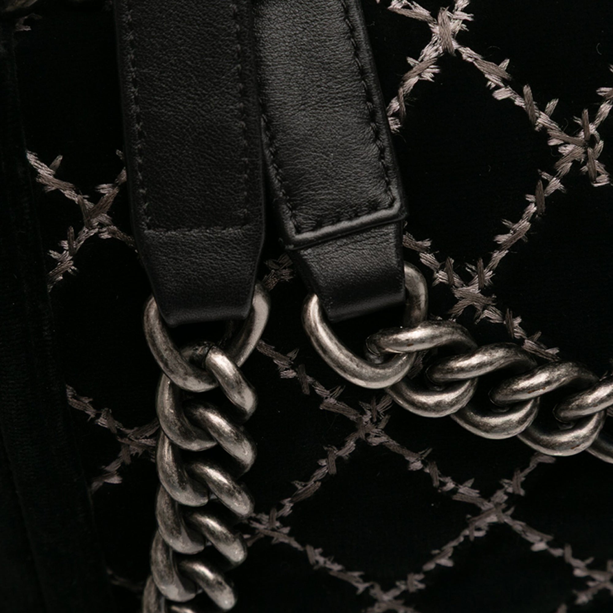 Medium Quilted Velvet Wild Stitch Boy Flap