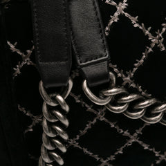 Medium Quilted Velvet Wild Stitch Boy Flap