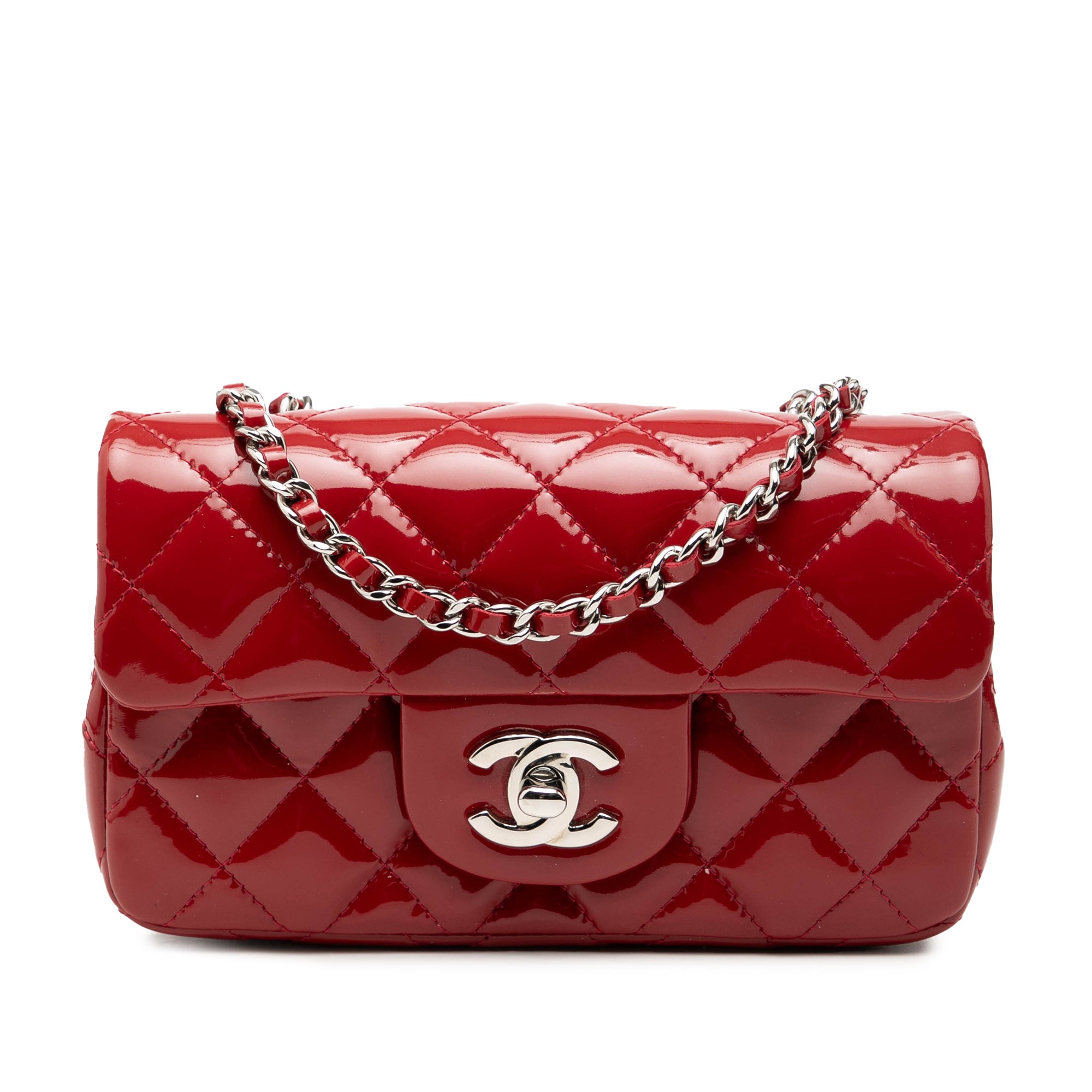 Extra Mini Rectangular Classic Patent Single Flap