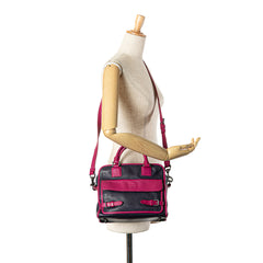 Grained Bicolor Calfskin Cruz Satchel