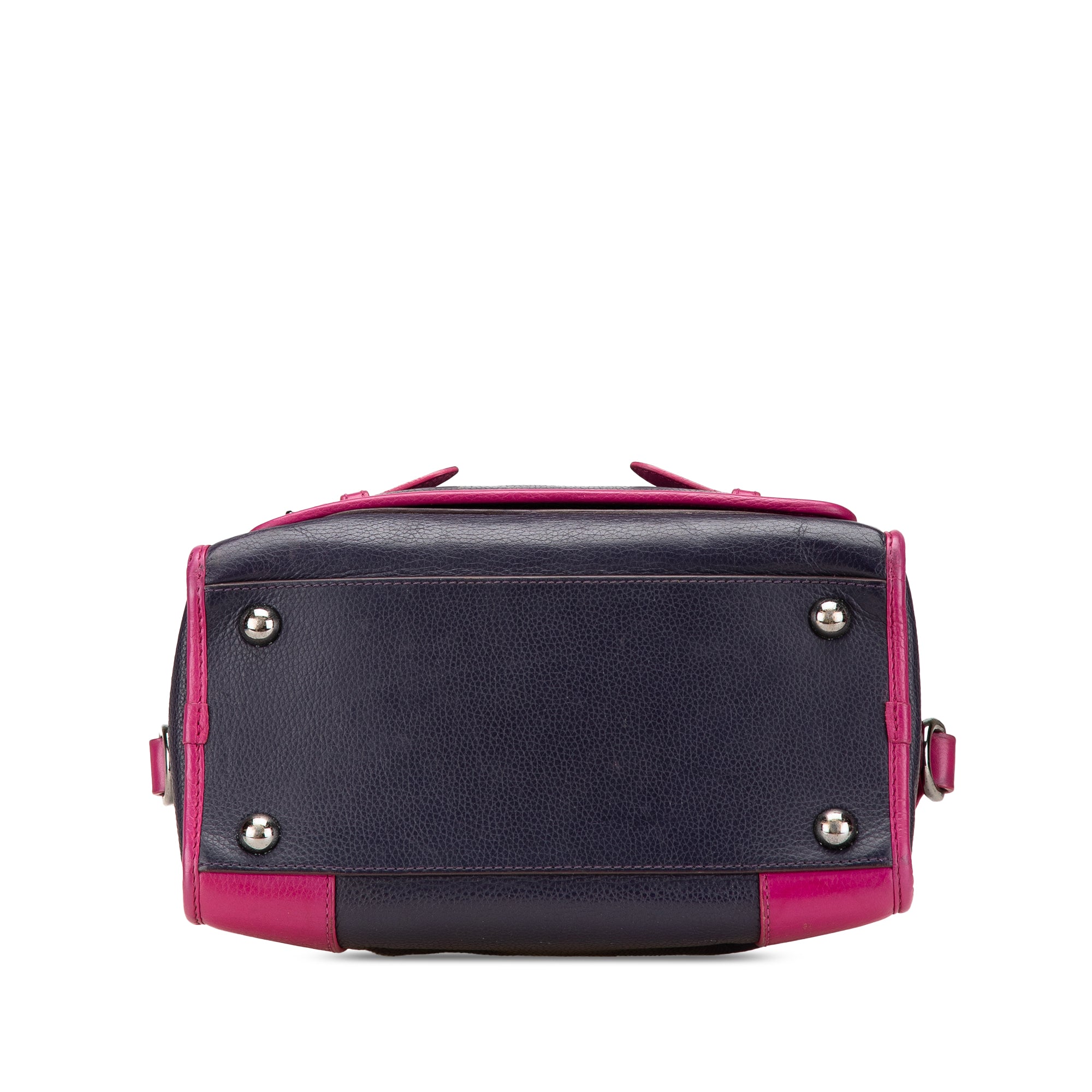 Grained Bicolor Calfskin Cruz Satchel