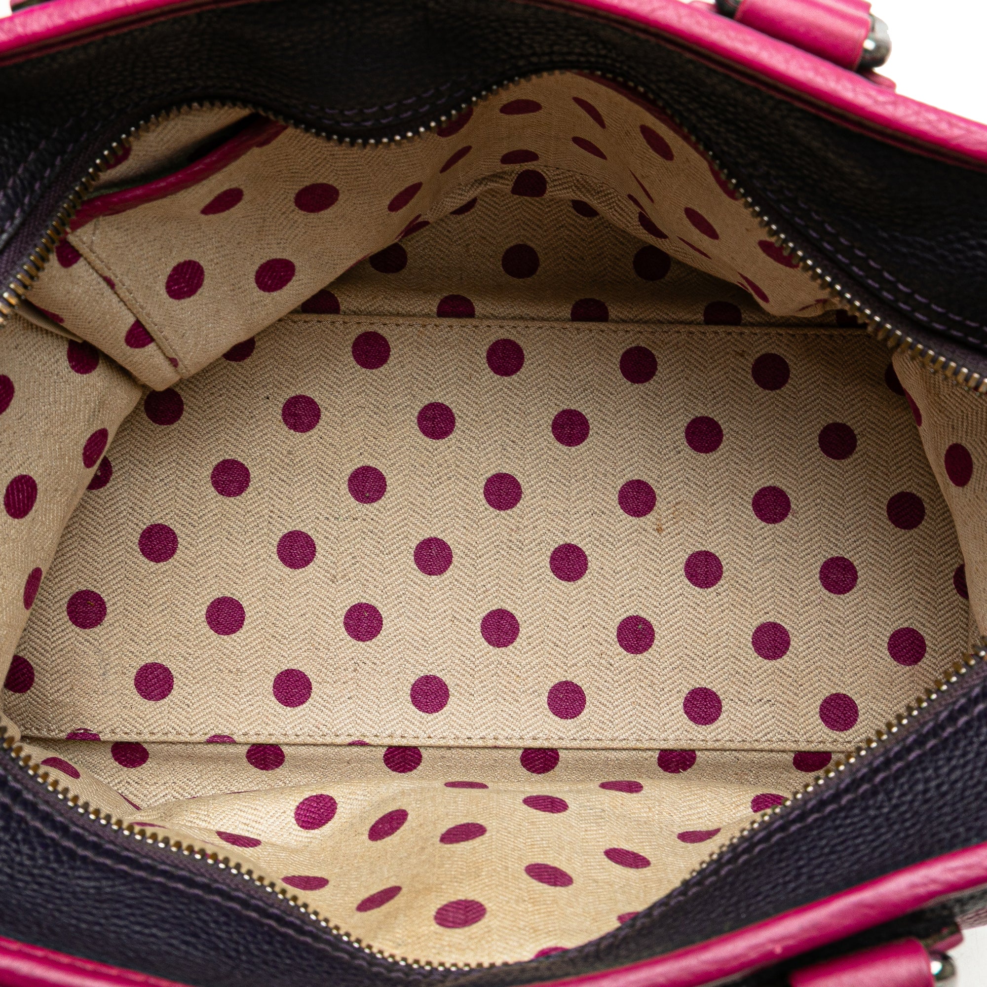 Grained Bicolor Calfskin Cruz Satchel