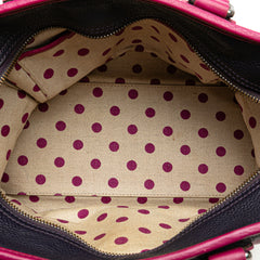 Grained Bicolor Calfskin Cruz Satchel