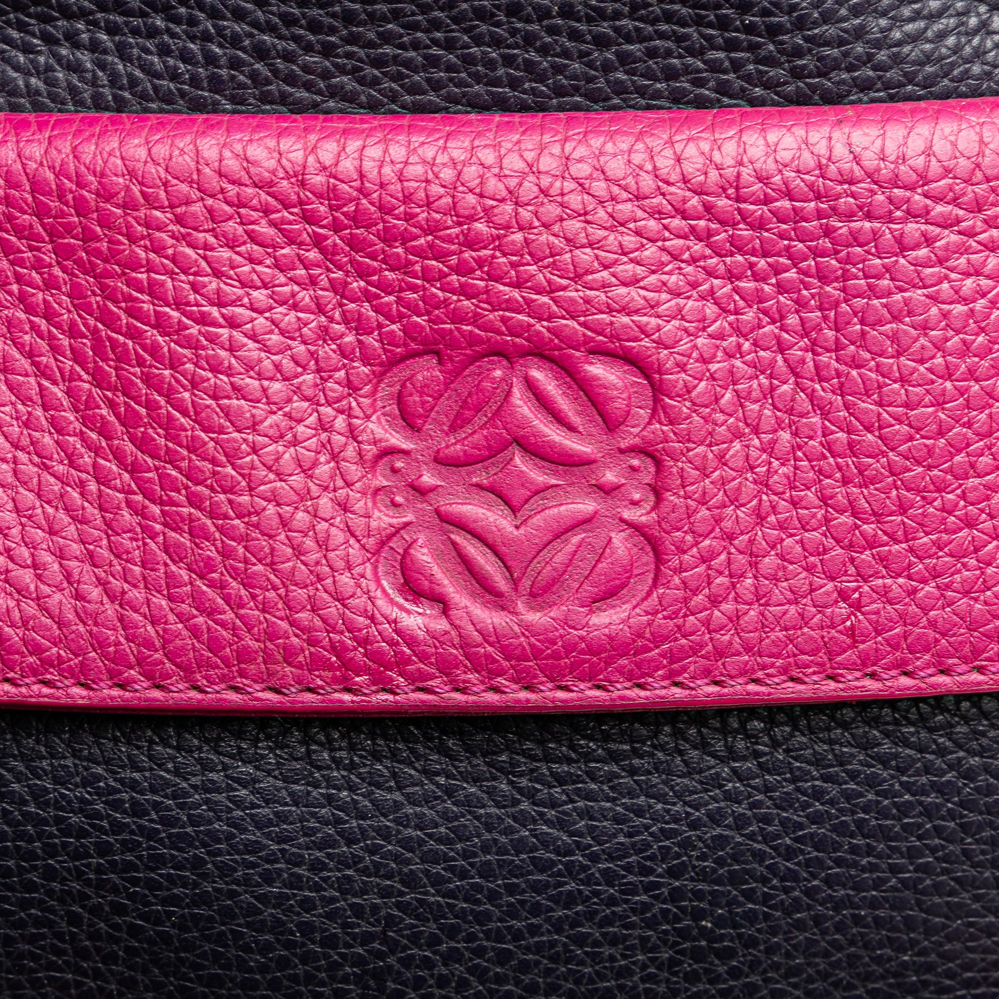 Grained Bicolor Calfskin Cruz Satchel