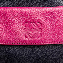 Grained Bicolor Calfskin Cruz Satchel