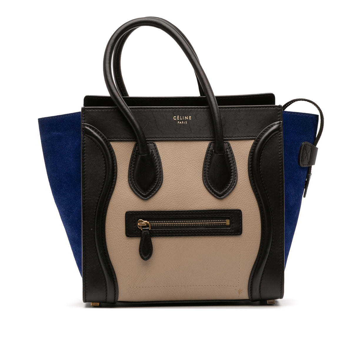 Micro Tricolor Leather Luggage Tote