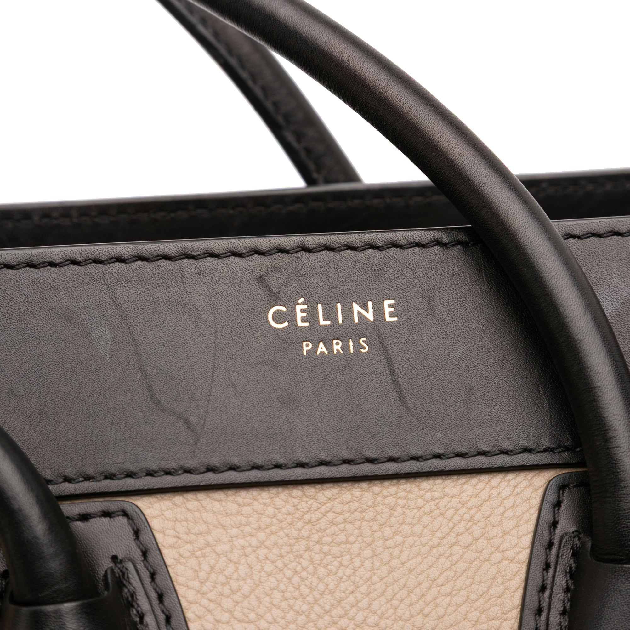 Micro Tricolor Leather Luggage Tote
