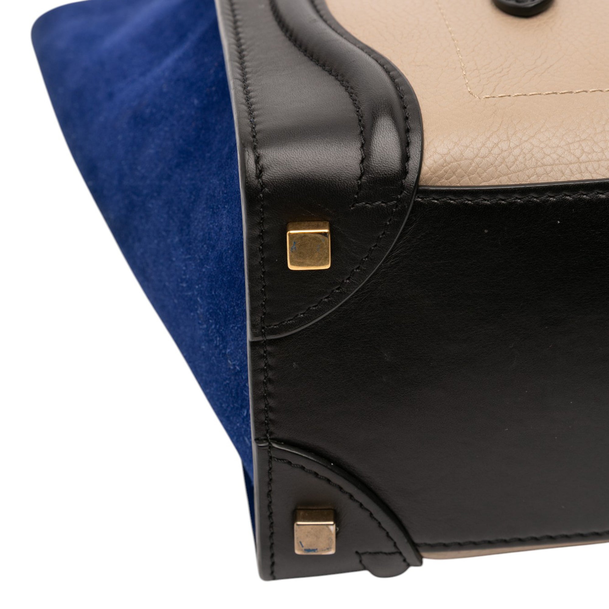 Micro Tricolor Leather Luggage Tote