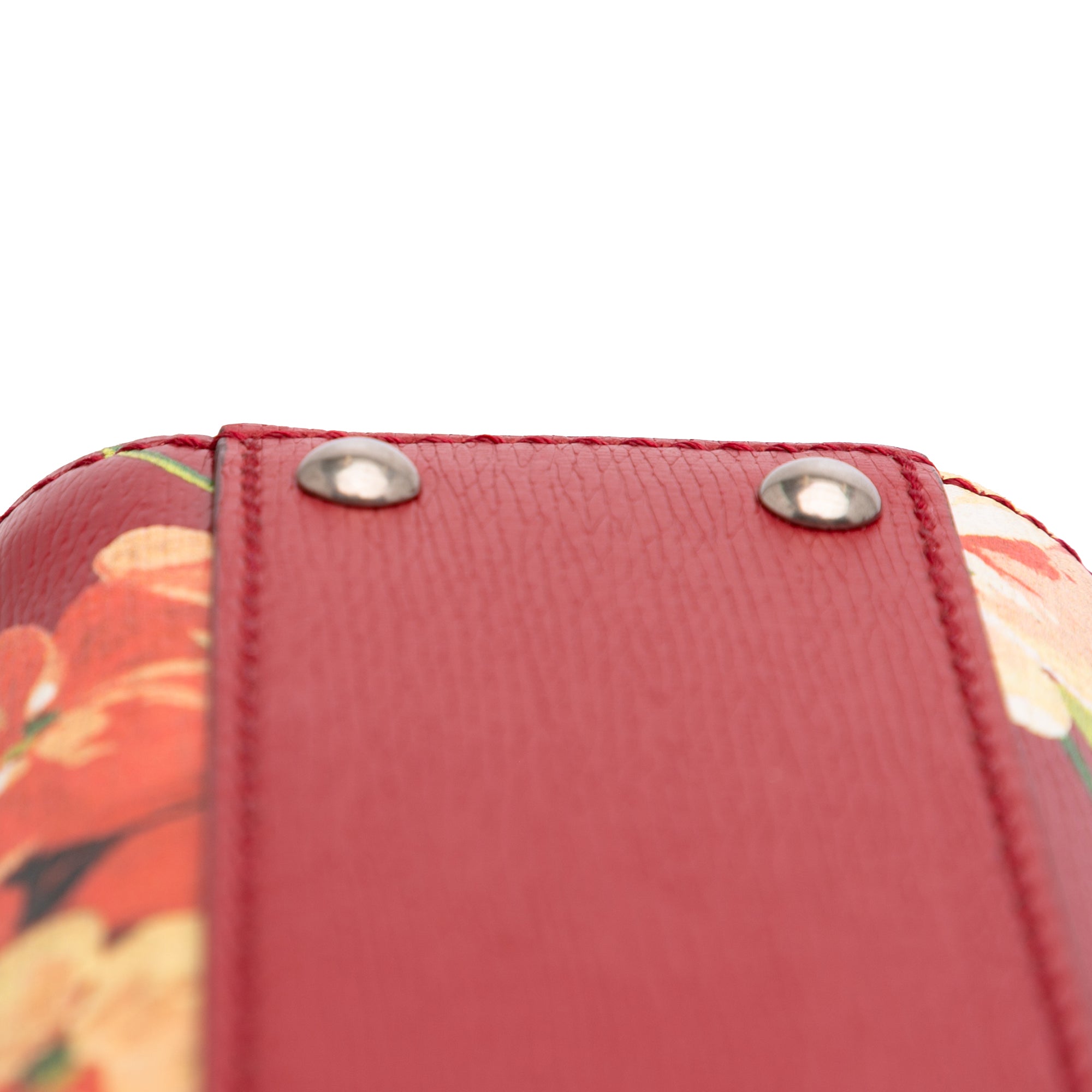Mini Calfskin Blooms Bamboo Shopper Satchel