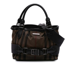 House Check Canvas and Leather Parsons Satchel