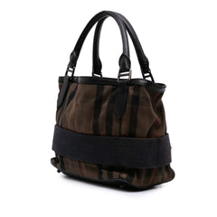 House Check Canvas and Leather Parsons Satchel