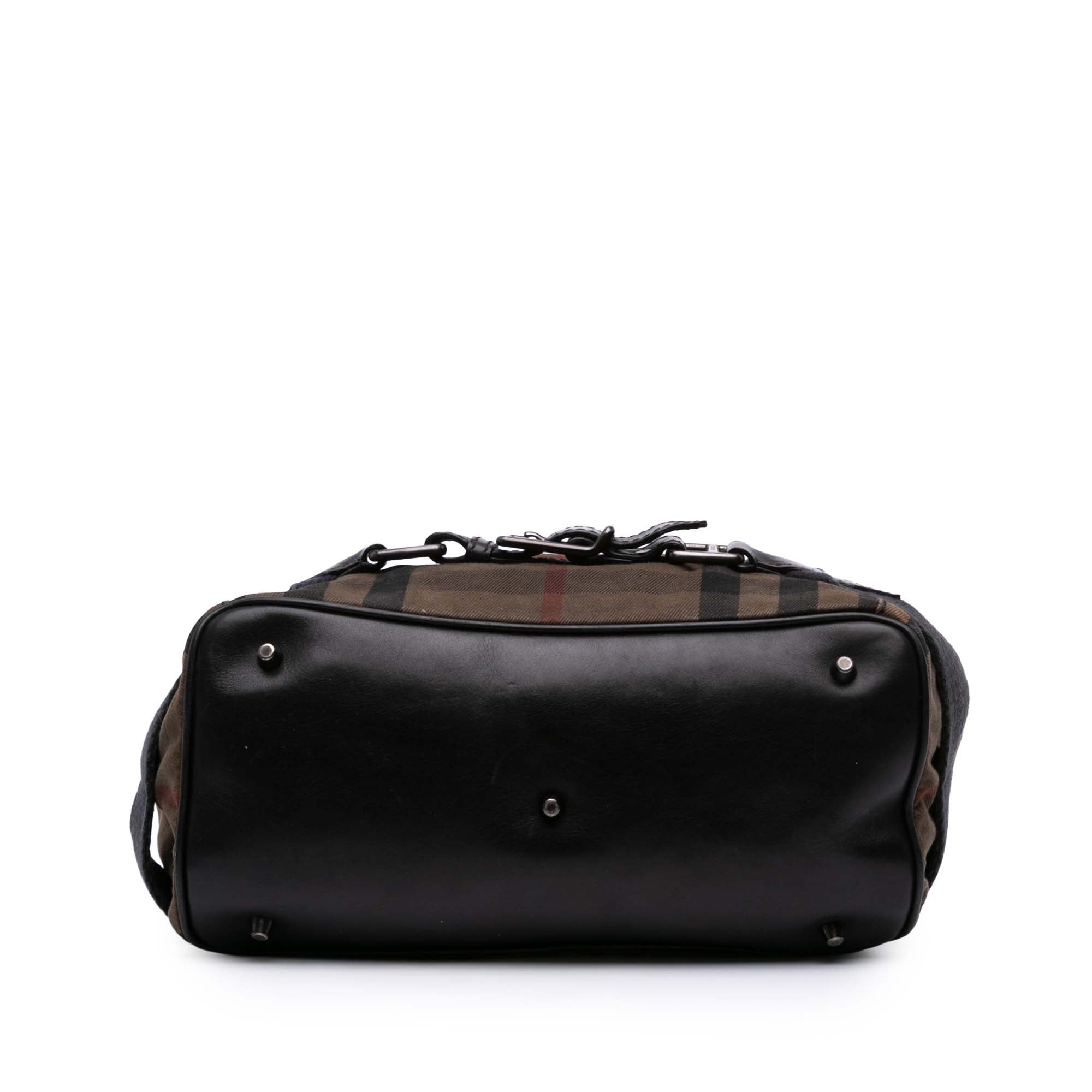 House Check Canvas and Leather Parsons Satchel