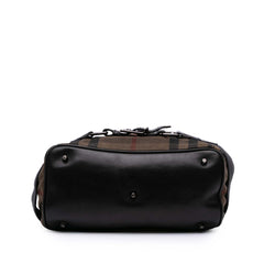 House Check Canvas and Leather Parsons Satchel