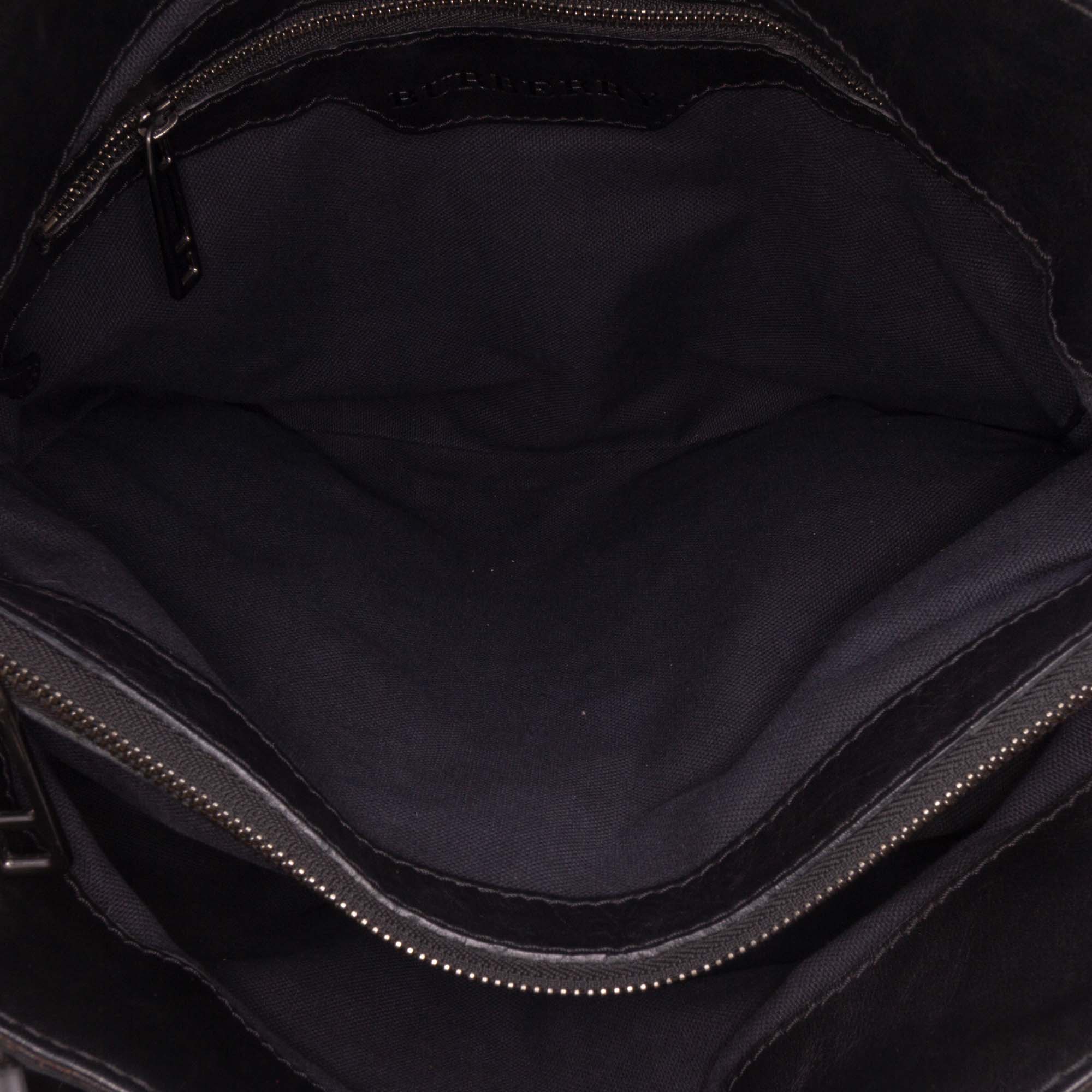 House Check Canvas and Leather Parsons Satchel