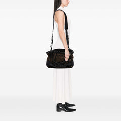 House Check Canvas and Leather Parsons Satchel