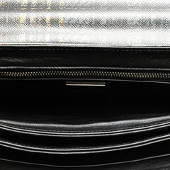Saffiano Tartan Print Top Handle Bag