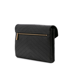 CC Chevron Calfskin Envelope Clutch