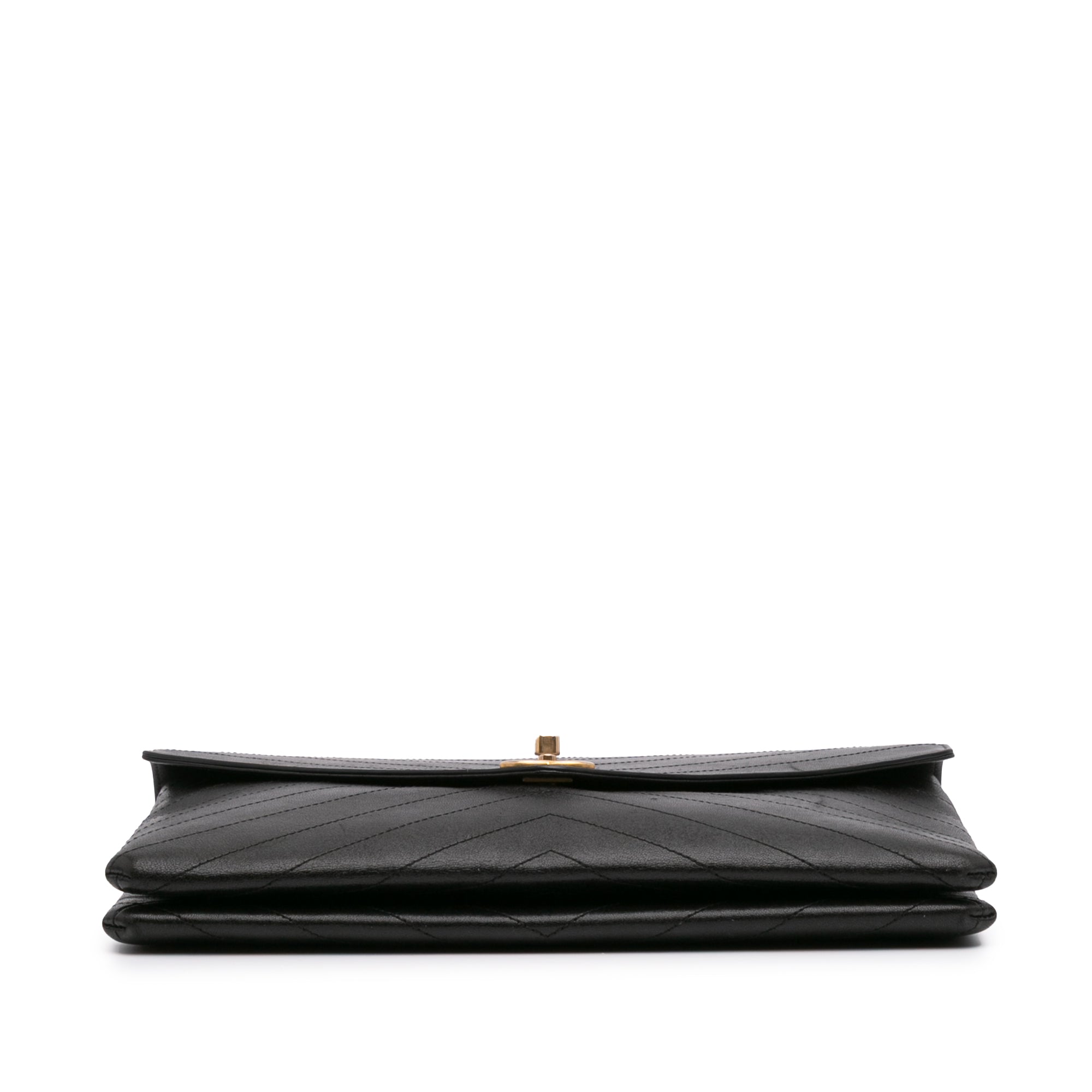 CC Chevron Calfskin Envelope Clutch