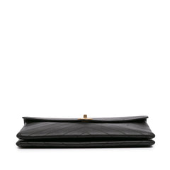 CC Chevron Calfskin Envelope Clutch