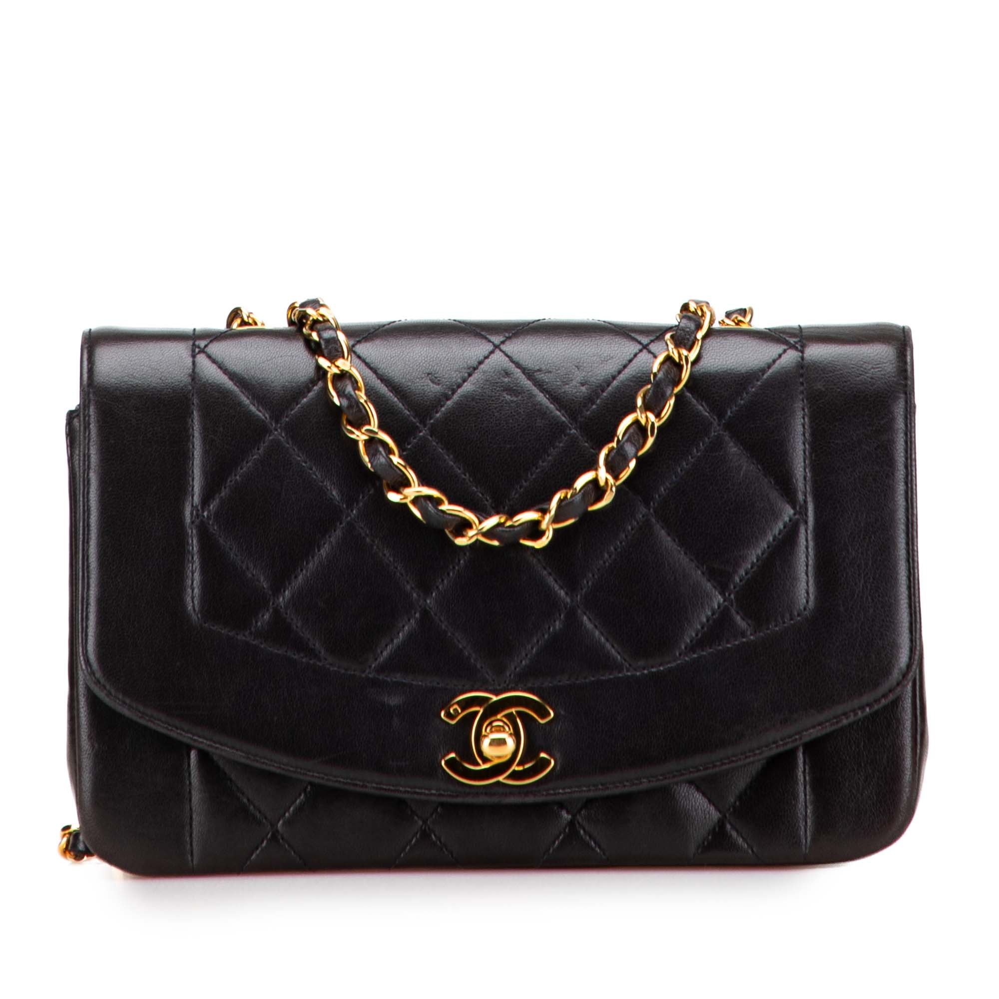 Small Lambskin Diana Flap